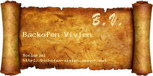 Backofen Vivien névjegykártya